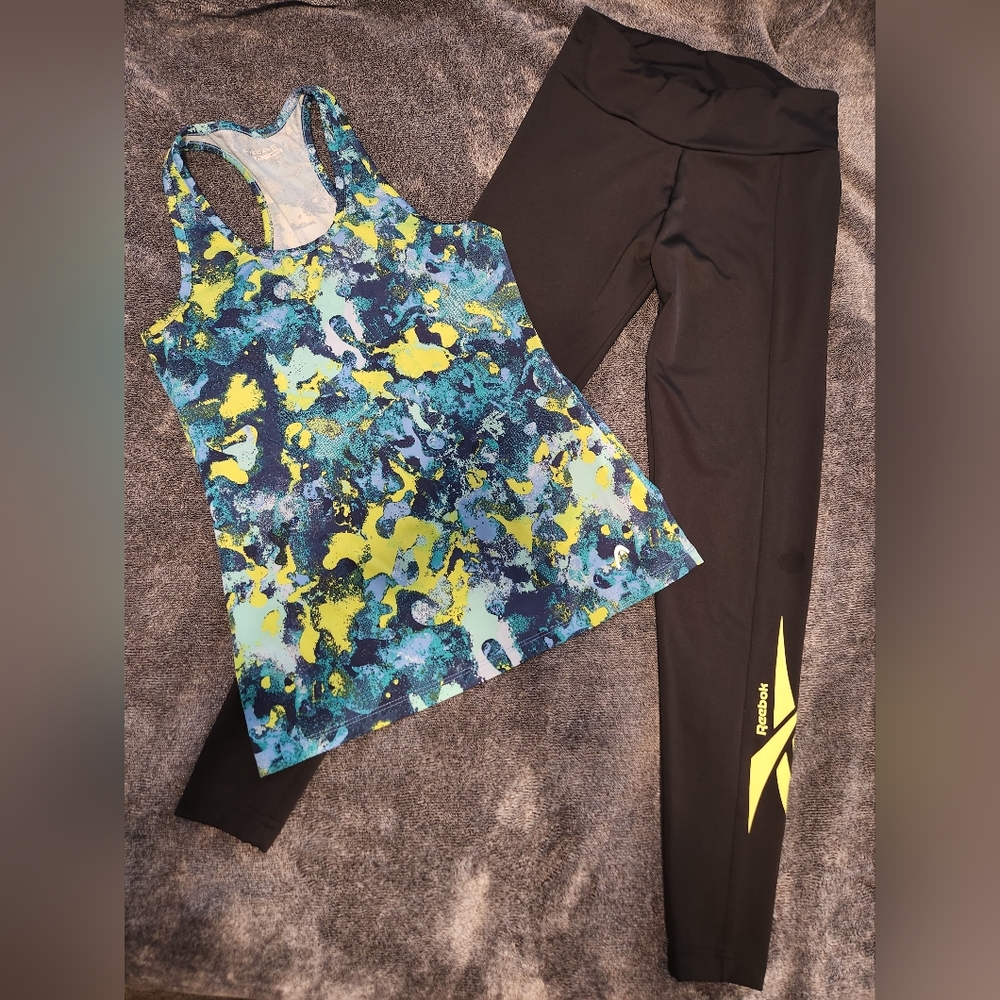 SET OF 2...Reebok gym leggings small size and Head gym top small size